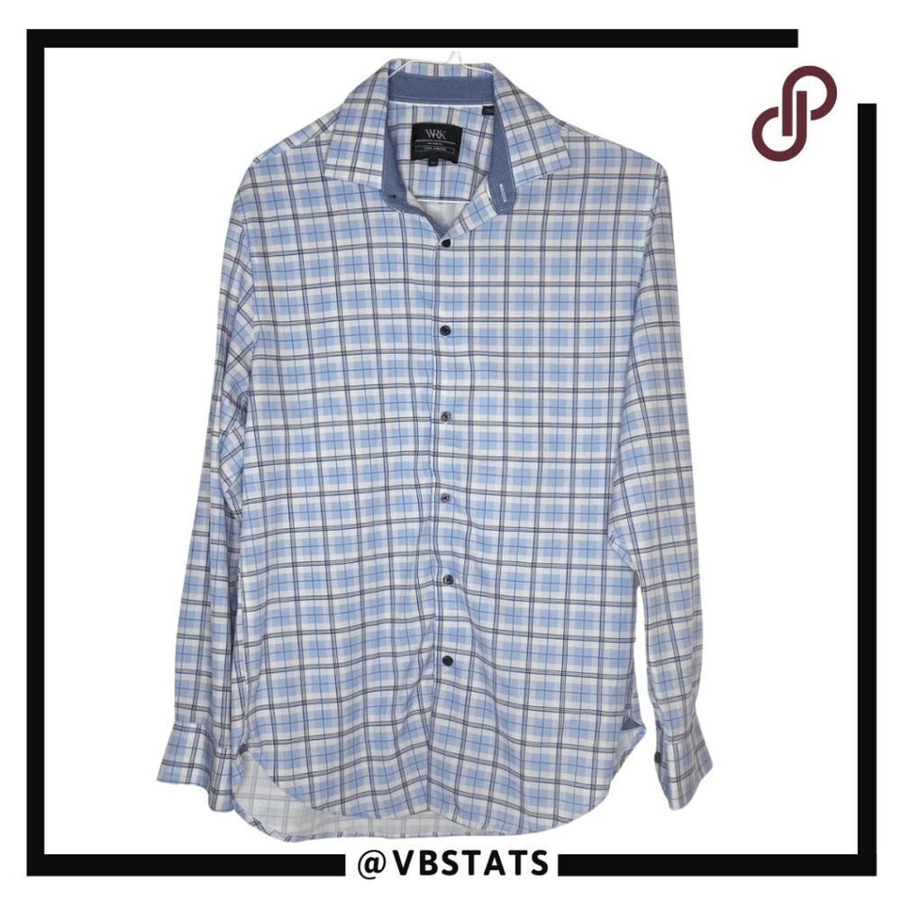 WRK Men's Plaid Long Sleeve‎ 4-Way Stretch Button Up Shirt Multicolor Size 16